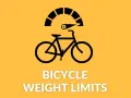 Icon of a bicycle with a speedometer above it, indicating "Bicycle Weight Limits.