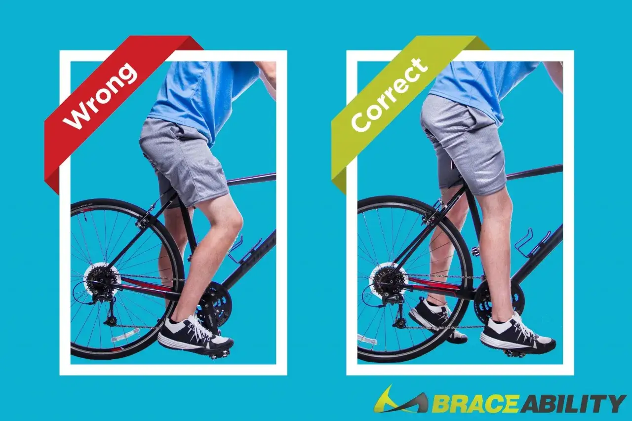 Wrong cycling saddle height can cause calf pain. The image shows a